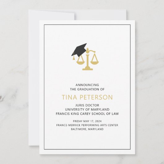 Ankündigung des Abschlusses der Juristischen Fakul (Vorderseite)