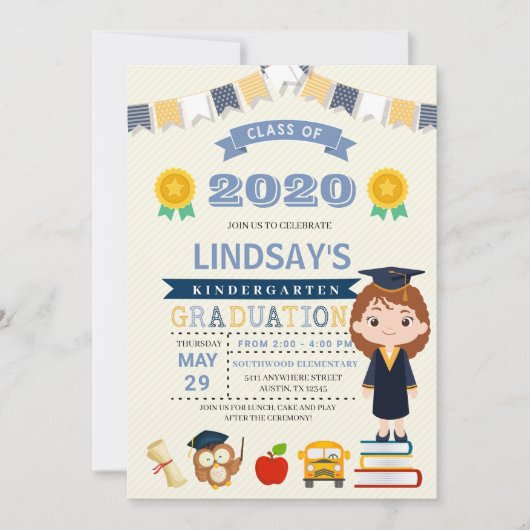 Ankündigung des Abschlusses der Kinderschule Einla (Vorderseite)