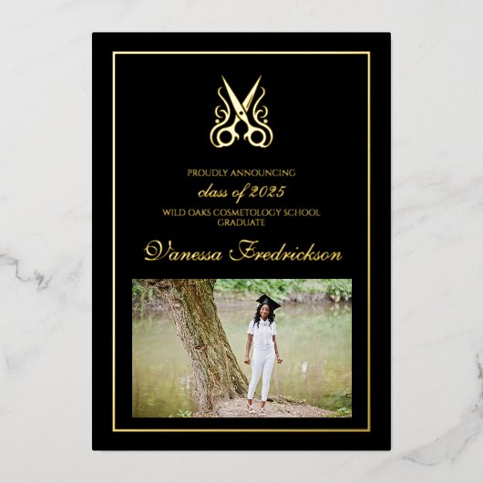 Ankündigung des Abschlusses der Kosmetologie-Schul (Vorderseite)