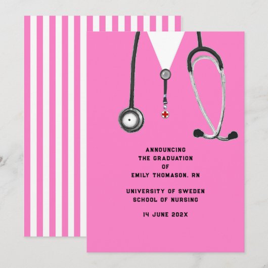 Ankündigung des Abschlusses der Krankenpflege (Vorne/Hinten)