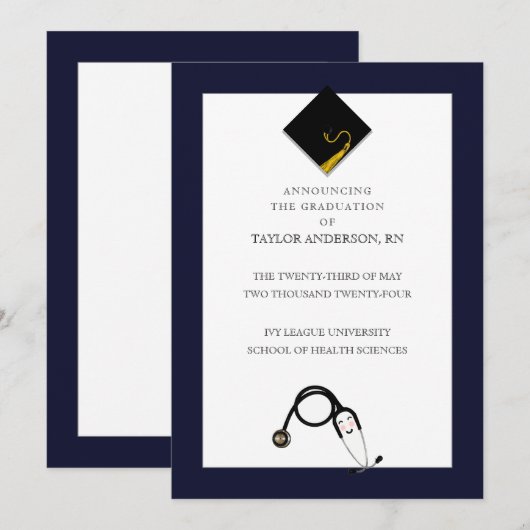 Ankündigung des Abschlusses der Krankenpflege (Vorne/Hinten)