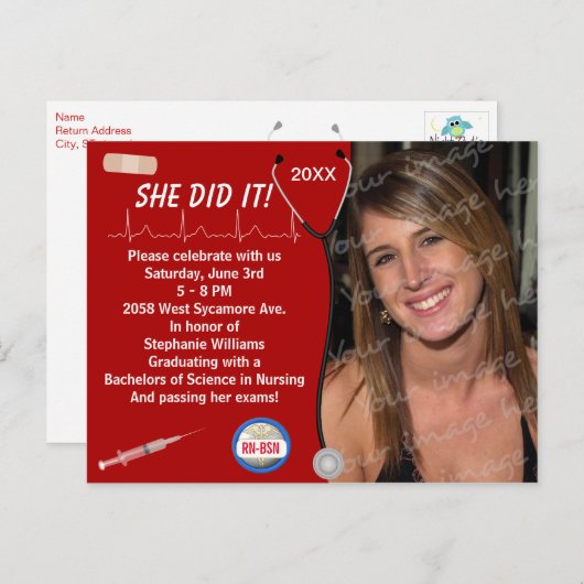 Ankündigung des Abschlusses der Medizin- und Pfleg (Vorne/Hinten)