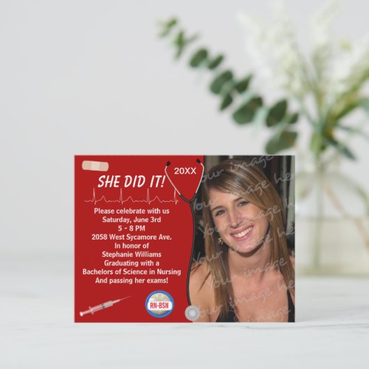 Ankündigung des Abschlusses der Medizin- und Pfleg (Stehend Vorderseite)