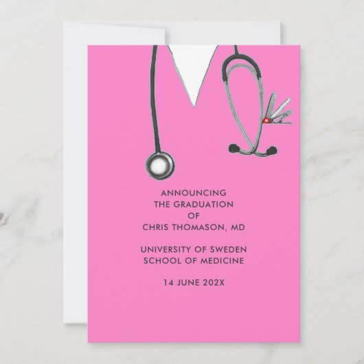 Ankündigung des Abschlusses der Medizinschule (Vorderseite)