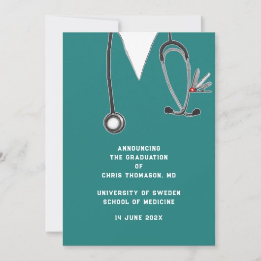 Ankündigung des Abschlusses der Medizinschule (Vorderseite)