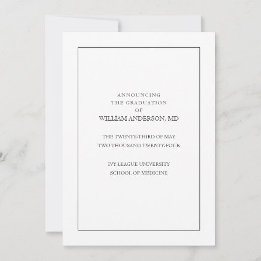 Ankündigung des Abschlusses der Medizinschule (Rückseite)