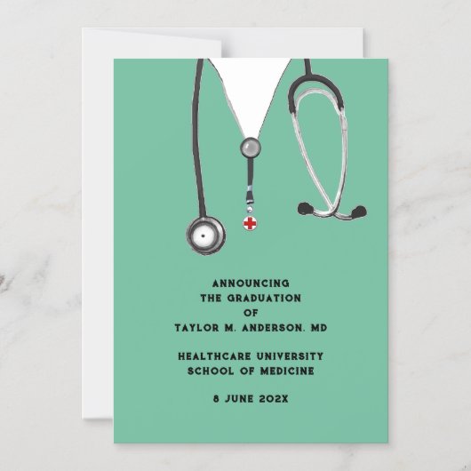 Ankündigung des Abschlusses der Medizinschule (Vorderseite)