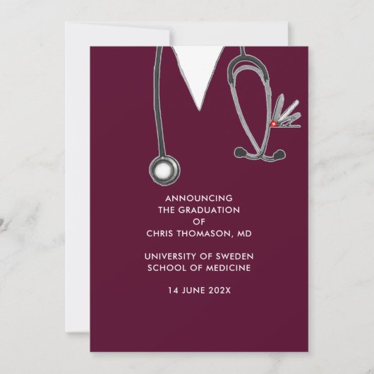 Ankündigung des Abschlusses der Medizinschule (Vorderseite)