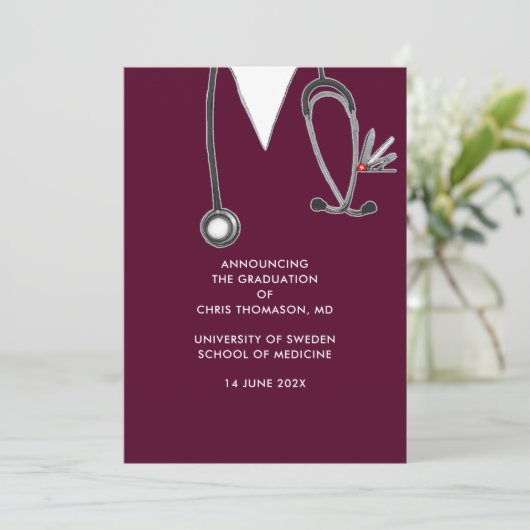 Ankündigung des Abschlusses der Medizinschule (Stehend Vorderseite)