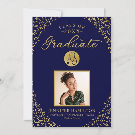 Ankündigung des Abschlusses der Medizinschule (Vorderseite)