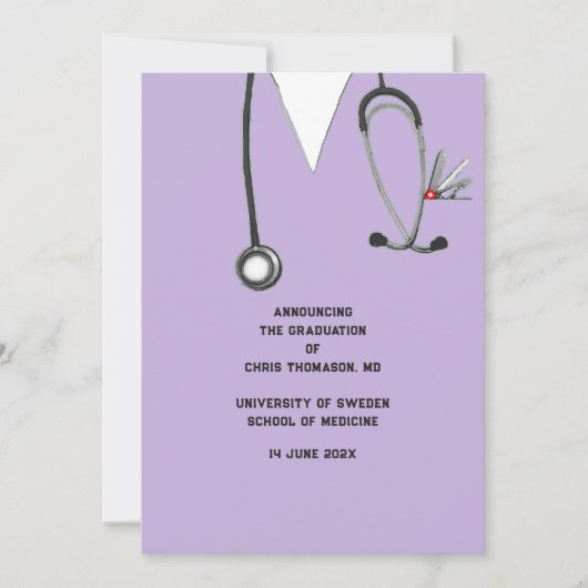 Ankündigung des Abschlusses der Medizinschule (Vorderseite)