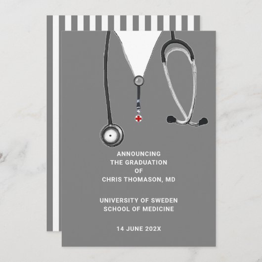 Ankündigung des Abschlusses der Medizinschule (Vorne/Hinten)
