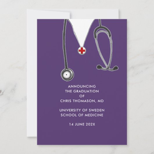 Ankündigung des Abschlusses der Medizinschule (Vorderseite)