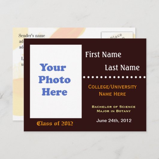 Ankündigung des Abschlusses der Universität (Vorne/Hinten)