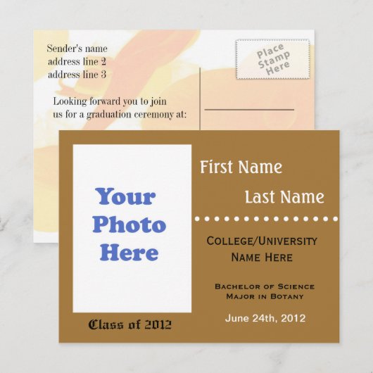 Ankündigung des Abschlusses der Universität (Vorne/Hinten)