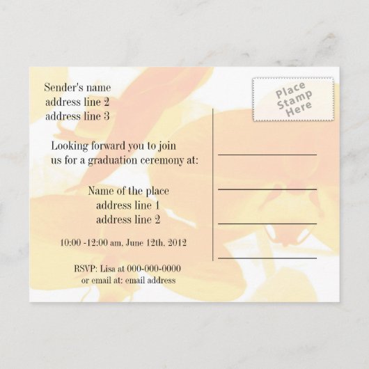 Ankündigung des Abschlusses der Universität (Rückseite)