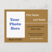 Ankündigung des Abschlusses der Universität (Vorderseite)