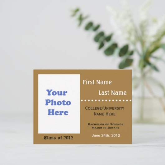 Ankündigung des Abschlusses der Universität (Stehend Vorderseite)