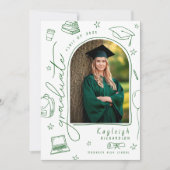 Ankündigung des Abschlusses des grünen Retro-Fotos (Vorderseite)