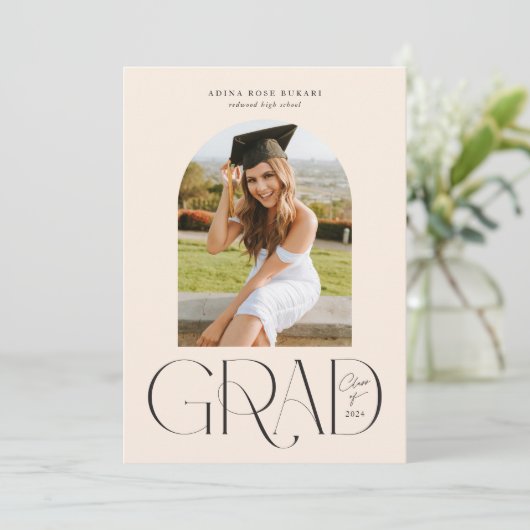 Ankündigung des Abschlusses des modernen Fotos (Stehend Vorderseite)