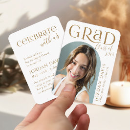 Ankündigung des Abschlusses des modernen Fotos Gol Begleitkarte