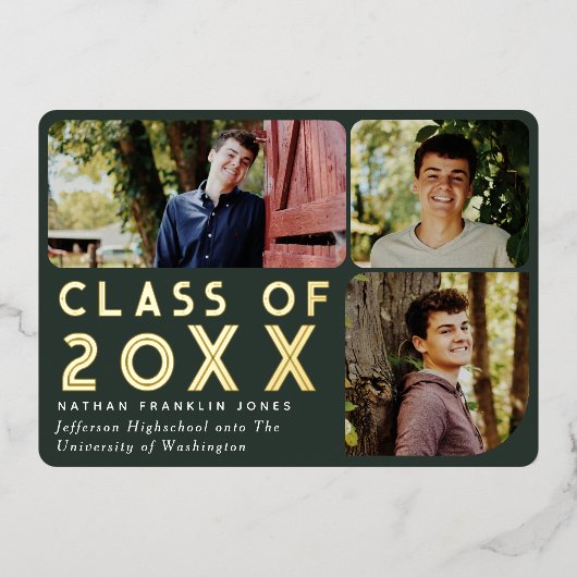 Ankündigung des Abschlusses des modernen grünen Ch (Vorderseite)