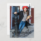 Ankündigung des Abschlusses des modernen Script-Fo Postkarte (Vorne/Hinten)