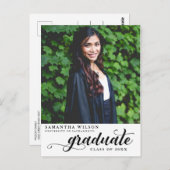 Ankündigung des Abschlusses des modernen Script-Fo Postkarte (Vorne/Hinten)