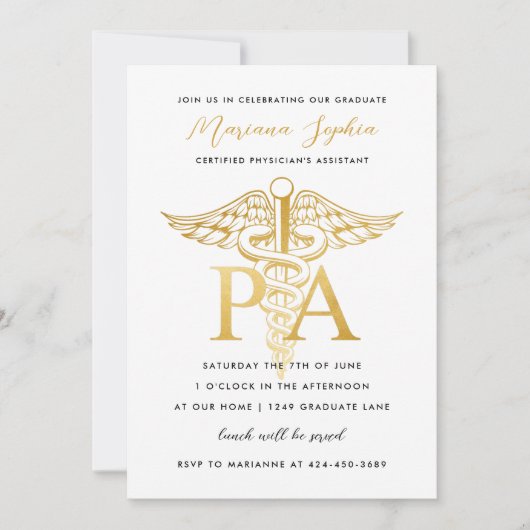 Ankündigung des Abschlusses eines Arztes Gold (Vorderseite)