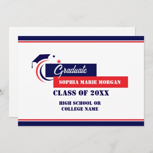 Ankündigung des Abschlusses eines Blue Red White G (Vorne/Hinten)