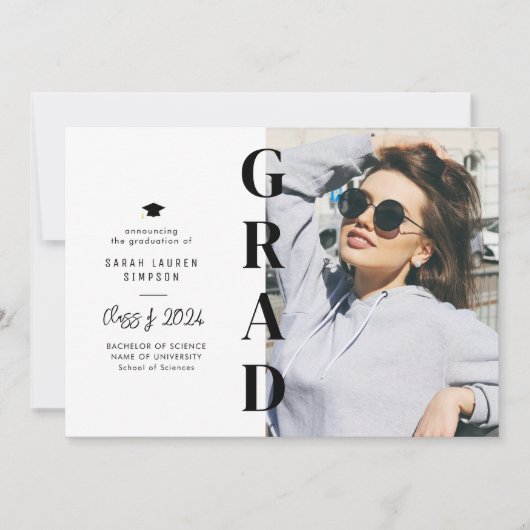 Ankündigung des Abschlusses eines modernen Fotos (Vorderseite)