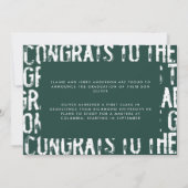 Ankündigung des Abschlusses eines modernen grünen  (Rückseite)