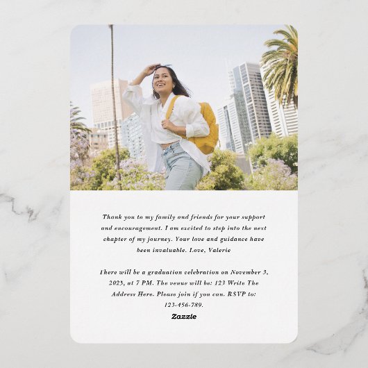 Ankündigung des Abschlusses eines modernen Skripts (Rückseite)