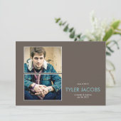 Ankündigung des Abschlusses eines verbundenen Foto (Stehend Vorderseite)