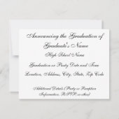 Ankündigung des Abschlusses, Einladung (Rückseite)