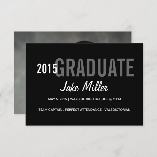 Ankündigung des Abschlusses/Einladung| YY Foto|bla (Vorne/Hinten)