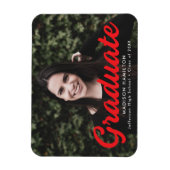 Ankündigung des Abschlusses "Fett Red Script Foto" Magnet (Vertikal)