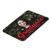 Ankündigung des Abschlusses "Fett Red Script Foto" Magnet (Linke Seite)