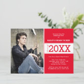 Ankündigung des Abschlusses "Fett Rot & Weiß Foto" (Stehend Vorderseite)