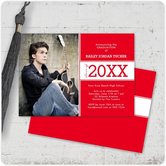 Ankündigung des Abschlusses "Fett Rot & Weiß Foto"