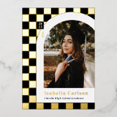 Ankündigung des Abschlusses "Foil Checkered Arch F (Vorderseite)