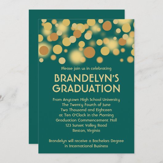 Ankündigung des Abschlusses für Aquamarine Goldene (Vorne/Hinten)