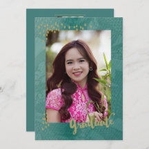 Ankündigung des Abschlusses für asiatisches Foto