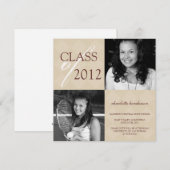 Ankündigung des Abschlusses für das beige Diamantq (Vorne/Hinten)