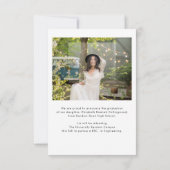 Ankündigung des Abschlusses für das Skript-Foto (Rückseite)