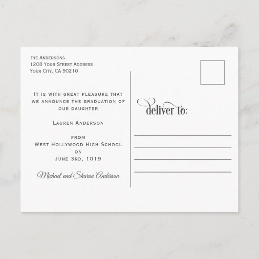 Ankündigung des Abschlusses für einfache Großbuchs (Rückseite)