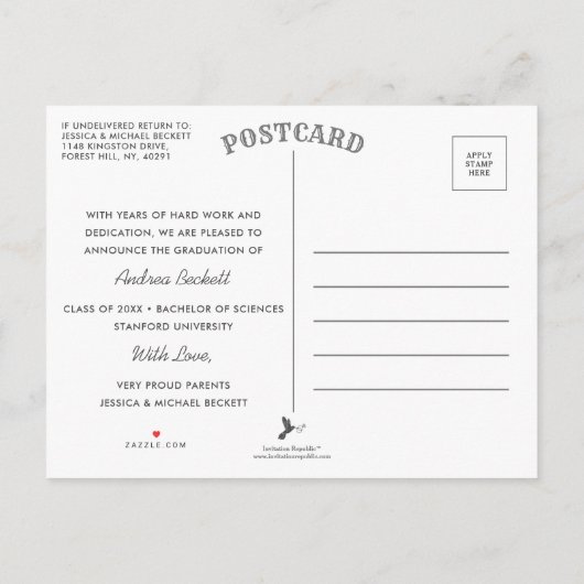 Ankündigung des Abschlusses für einfaches Skript-F (Rückseite)