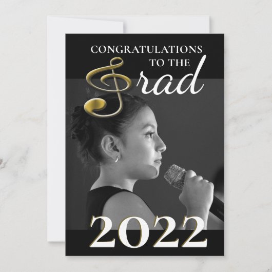 Ankündigung des Abschlusses für Musikstudenten Tre (Vorderseite)