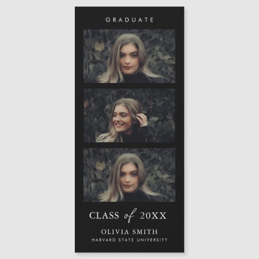 Ankündigung des Abschlusses für schwarzes magnetis (Vorderseite)