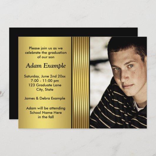 Ankündigung des Abschlusses für Schwarzes und Foto (Vorne/Hinten)